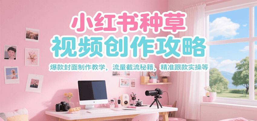 小红书种草视频创作攻略，爆款封面制作教学 ，流量截流秘籍 ，精准跟款实操等-赛德副业库