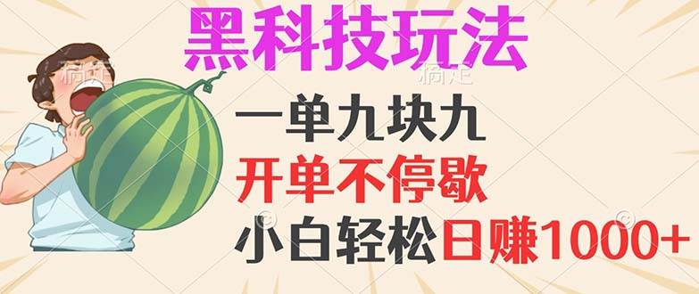 （13046期）黑科技玩法，一单利润9.9，一天轻松100单，日赚1000＋的项目，小白看完…-赛德副业库