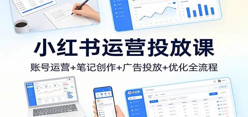 小红书运营投放课:账号运营+笔记创作+广告投放+优化全流程-赛德副业库