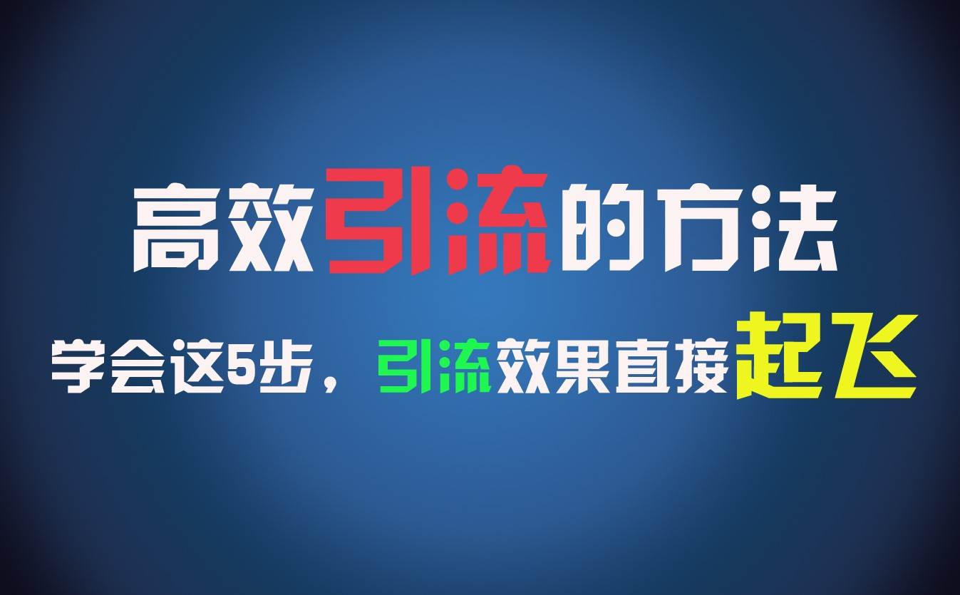 高效引流的方法,可以帮助你日引300+创业粉,一年轻松收入30万,比打工强太多!-赛德副业库