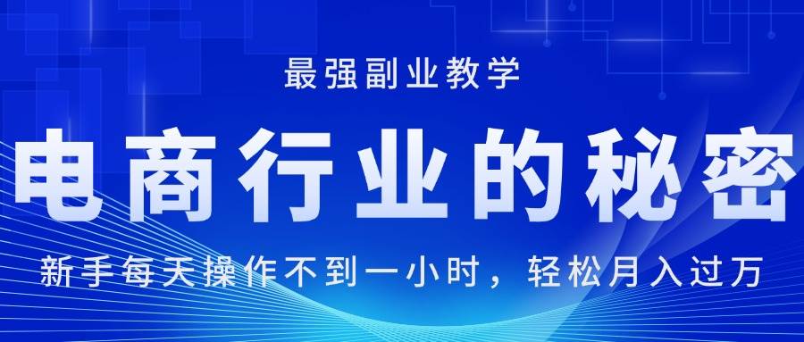 （11427期）电商行业的秘密，新手每天操作不到一小时，月入过万轻轻松松，最强副业…-赛德副业库