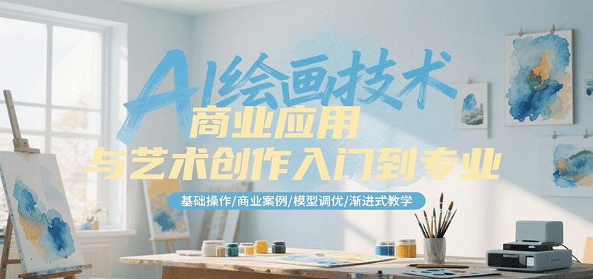 AI绘画技术商业应用与艺术创作入门到专业，基础操作/商业案例/模型调优/渐进式教学-赛德副业库