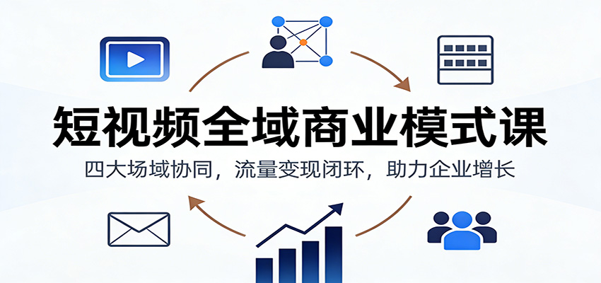 短视频全域商业模式课：四大场域协同，流量变现闭环，助力企业增长-赛德副业库