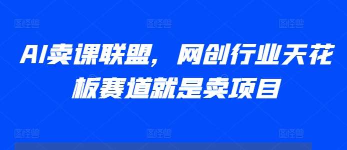 AI卖课联盟，网创行业天花板赛道就是卖项目-赛德副业库