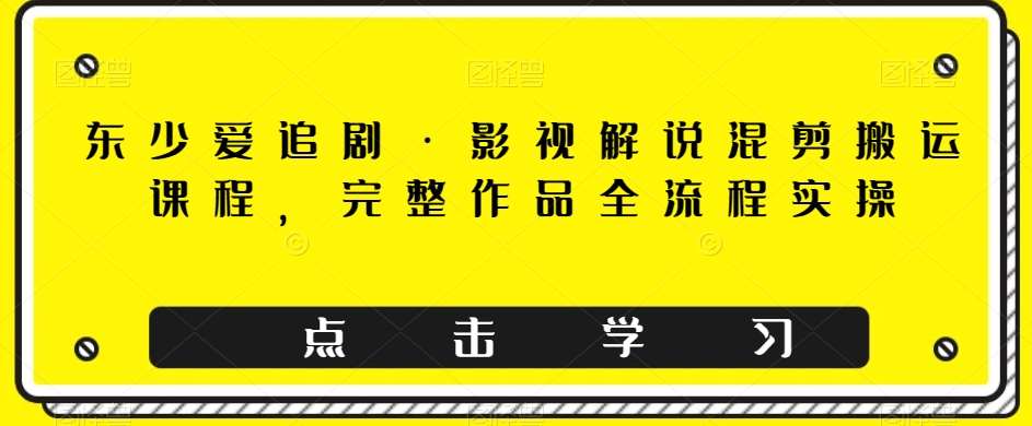 东少爱追剧·影视解说混剪搬运课程，完整作品全流程实操-赛德副业库