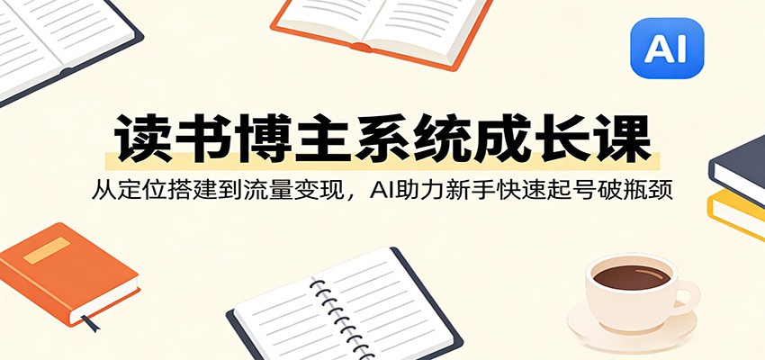 读书博主系统成长课:从定位搭建到流量变现,AI助力新手快速起号破瓶颈-赛德副业库