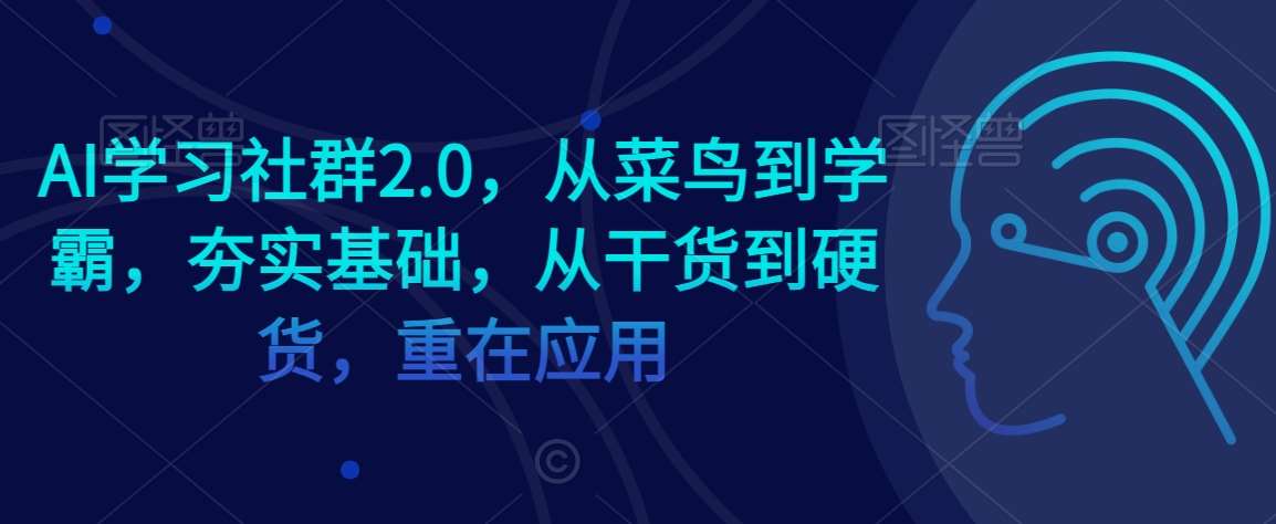 AI学习社群2.0,从菜鸟到学霸,夯实基础,从干货到硬货,重在应用-赛德副业库
