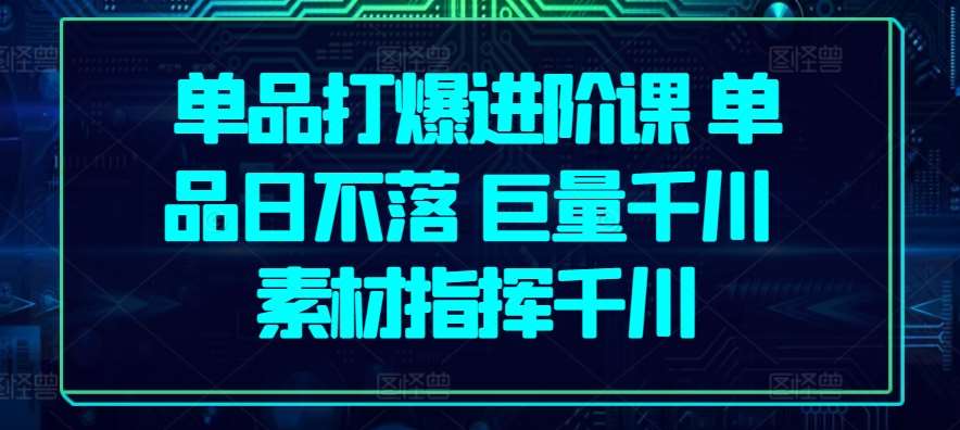 单品打爆进阶课 单品日不落 巨量千川 素材指挥千川-赛德副业库