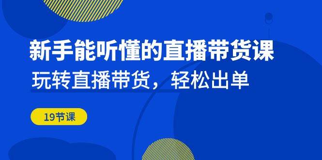 新手能听懂的直播带货课：玩转直播带货，轻松出单（更新20节课）-赛德副业库