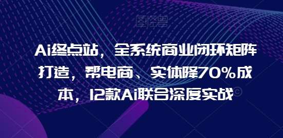 Ai终点站，全系统商业闭环矩阵打造，帮电商、实体降70%成本，12款Ai联合深度实战-赛德副业库