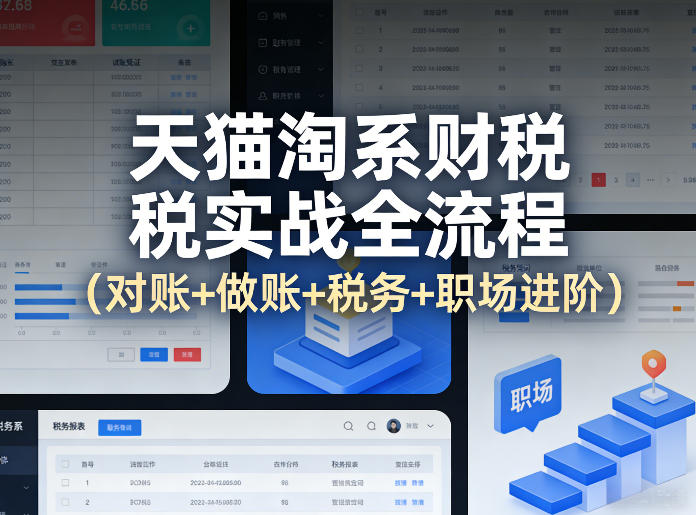 天猫淘系财税实战全流程(对账+做账+税务+职场进阶)-赛德副业库