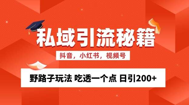 私域流量的精准化获客方法 野路子玩法 吃透一个点 日引200+ 【揭秘】-赛德副业库