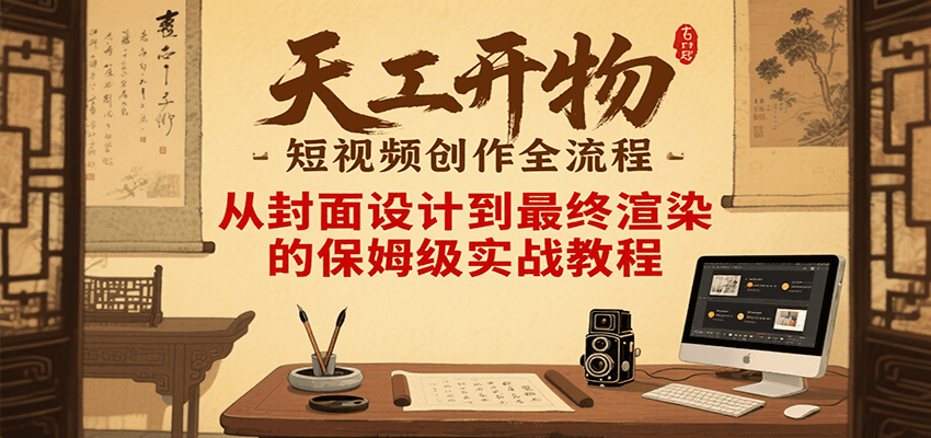 天工开物短视频创作全流程，从封面设计到最终渲染的保姆级实战教程-赛德副业库