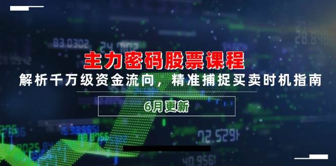 主力密码股票课程，解析千万级资金流向，精准捕捉买卖时机指南（6月更新）-赛德副业库