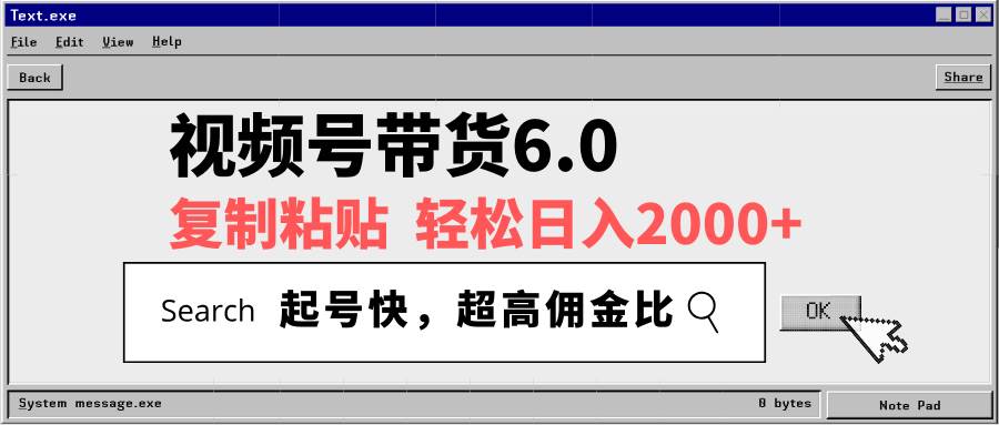 （14325期）视频号带货6.0，轻松日入2000+，起号快，复制粘贴即可，超高佣金比-赛德副业库