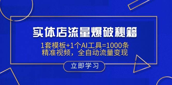 （14131期）实体店流量爆破秘籍：1套模板+1个AI工具=1000条精准视频，全自动流量变现-赛德副业库