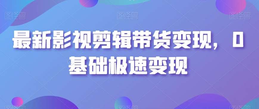 最新影视剪辑带货变现，0基础极速变现-赛德副业库