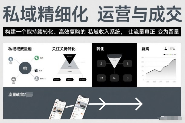 私域精细化运营与成交,构建一个能持续转化、高效复购的私域收入系统,让流量真正变为留量-赛德副业库