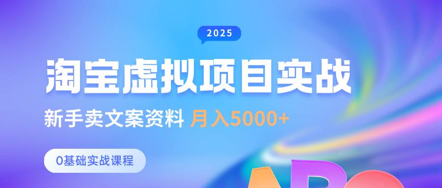 0基础淘宝虚拟项目垂直玩法，新手卖文案资料，月入5000+-赛德副业库