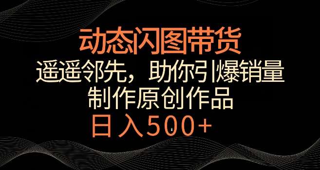 动态闪图带货，遥遥领先，冷门玩法，助你轻松引爆销量，日赚500+【揭秘】-赛德副业库