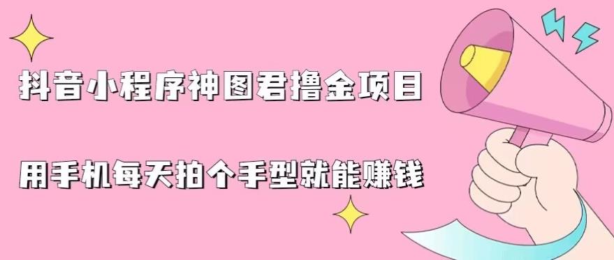 抖音小程序神图君撸金项目，用手机每天拍个手型挂载一下小程序就能赚钱【揭秘】-赛德副业库