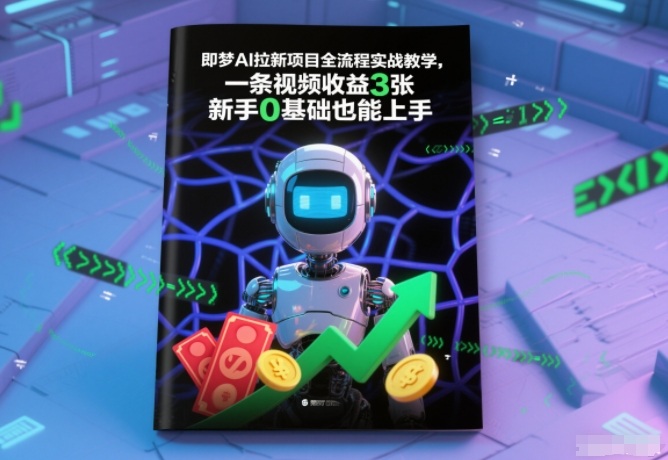 即梦AI拉新项目全流程实战教学，一条视频收益3张，新手0基础也能上手-赛德副业库