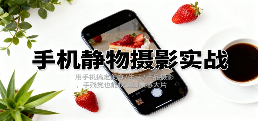 手机静物摄影实战，用手机搞定美食/生活/产品摄影，手残党也能快速出质感大片-赛德副业库