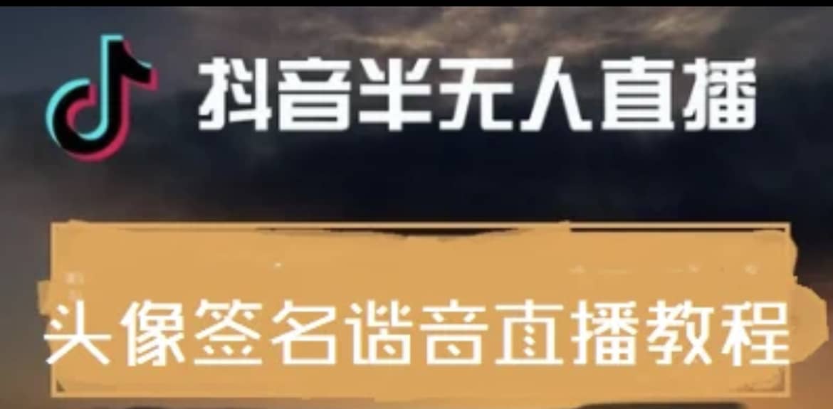 最近火爆的抖音头像签名设计半无人直播直播项目：直播教程+素材+直播话术-赛德副业库