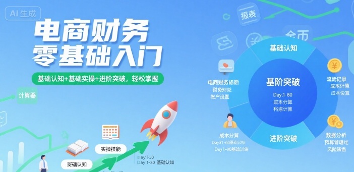 电商财务零基础入门,基础认知+基础实操+进阶突破,轻松掌握-赛德副业库