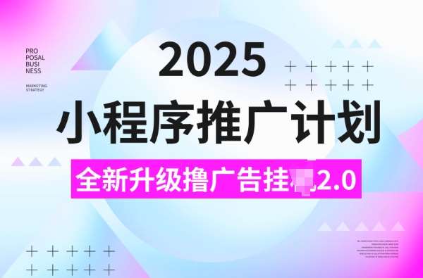 2025小程序推广计划，撸广告挂JI3.0玩法，日均5张【揭秘】-赛德副业库