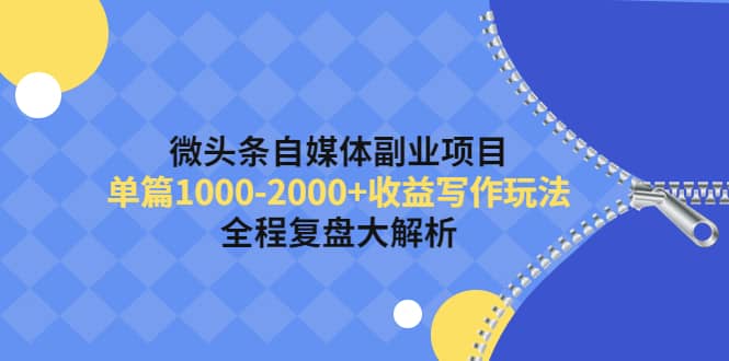 微头条自媒体副业项目，收益写作玩法，全程复盘大解析-赛德副业库