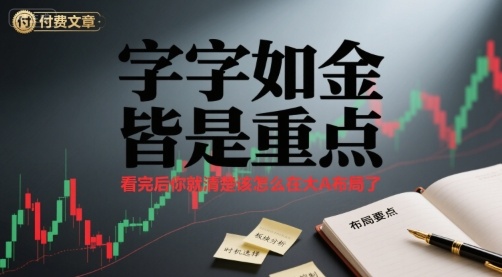 付费文章：字字如金 皆是重点， 看完后 你就清楚该怎么在大A布局了-赛德副业库
