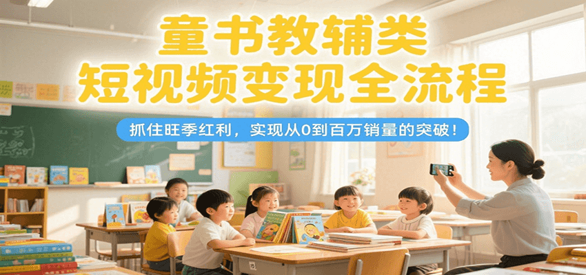 童书教辅类短视频变现全流程，抓住旺季红利，实现从0到百万销量的突破！-赛德副业库