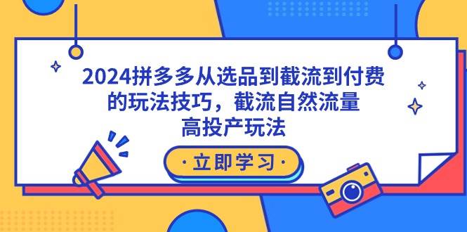 （9037期）2024拼多多从选品到截流到付费的玩法技巧，截流自然流量玩法，高投产玩法-赛德副业库