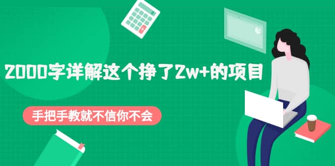 2000字详解这个挣了2w+的项目，手把手教就不信你不会【付费文章】-赛德副业库