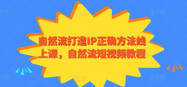 自然流打造IP正确方法线上课,自然流短视频教程-赛德副业库