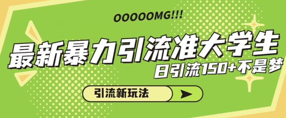 最新暴力引流准大学生，日引流150+不是梦，引流新玩法【揭秘】-赛德副业库
