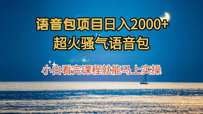 （12734期）语音包项目 日入2000+ 超火骚气语音包小白看完课程就能马上实操-赛德副业库
