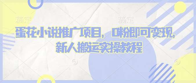 蛋花小说推文项目,0粉即可变现,新人搬运实操教程-赛德副业库