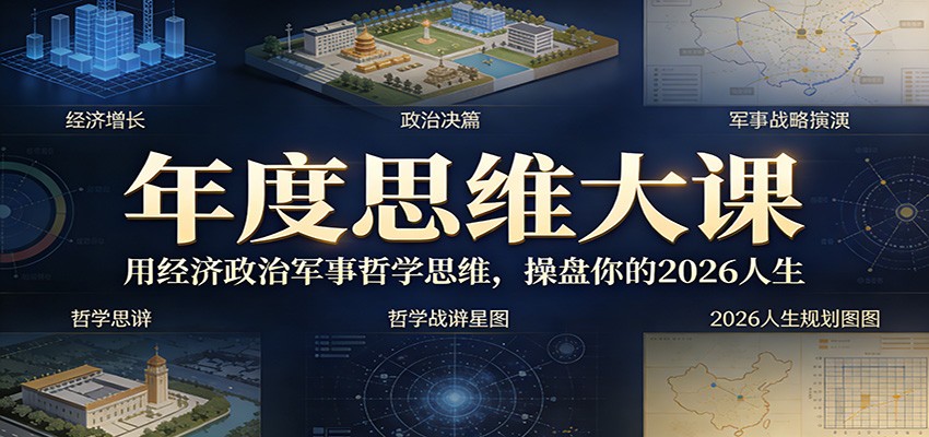 年度思维大课，用经济政治军事哲学思维，操盘你的2026人生-赛德副业库