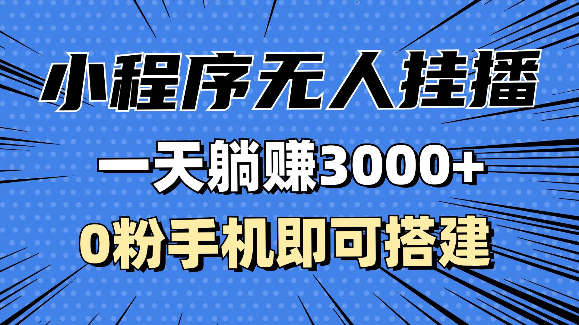 (13210期)抖音小程序无人直播,一天躺赚3000+,0粉手机可搭建,不违规不限流,小...-赛德副业库