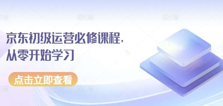 京东初级运营必修课程,从零开始学习-赛德副业库