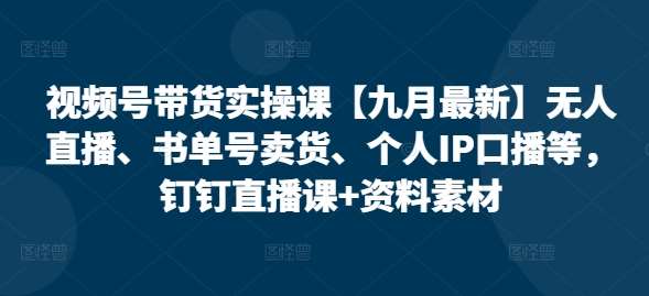 视频号带货实操课【25年3月最新】无人直播、书单号卖货、个人IP口播等，钉钉直播课+资料素材-赛德副业库