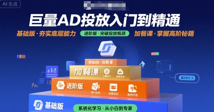 巨量AD投放入门到精通，基础版+进阶版+加餐课-赛德副业库