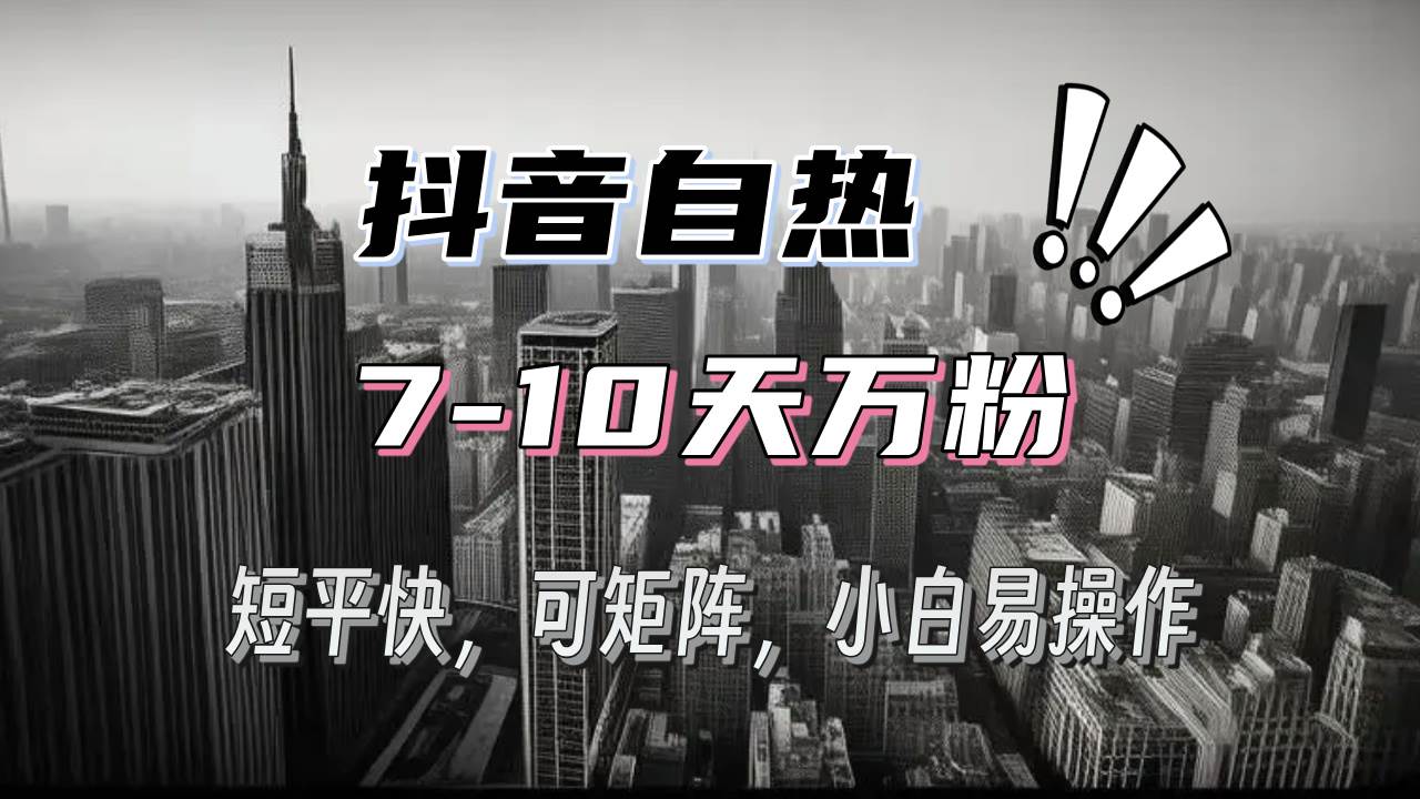 （13454期）抖音自热涨粉3天千粉，7天万粉，操作简单，轻松上手，可矩阵放大-赛德副业库