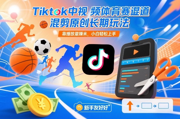Tiktok中视频体育赛道混剪原创长期玩法,靠播放量賺米,小白轻松上手-赛德副业库