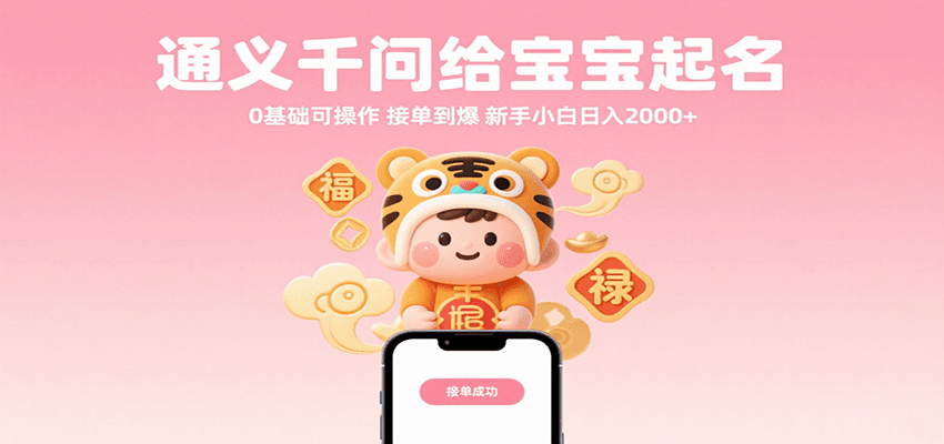 通义千问给宝宝起名 0基础可操作 接单到爆 新手小白日入2000+-赛德副业库