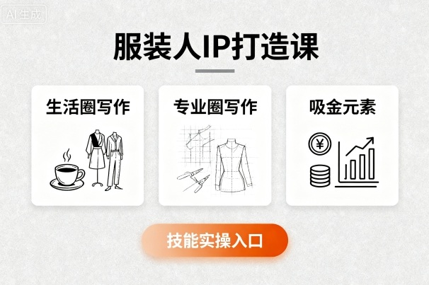 服装人IP打造课,文案创富+生活圈写作+专业圈写作+服装人专属+吸金元素+技能实操-赛德副业库