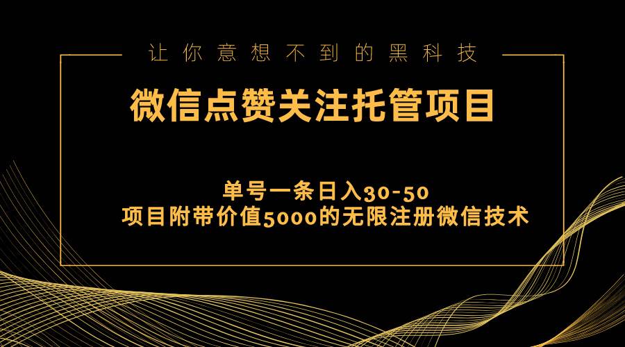 (11177期)视频号托管点赞关注,单微信30-50元,附带价值5000无限注册微信技术-赛德副业库