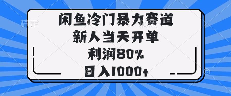 （14229期）闲鱼冷门暴力赛道，新人当天开单，利润80%，日入1000+-赛德副业库